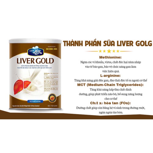 Liver Gold Sữa giải độc Gan giàu giá trị dinh dưỡng